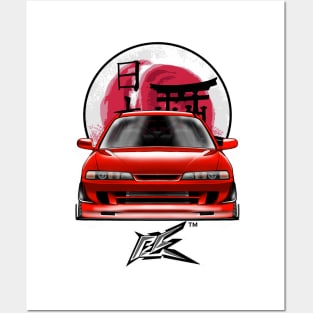 honda integra type r stanced  red Posters and Art